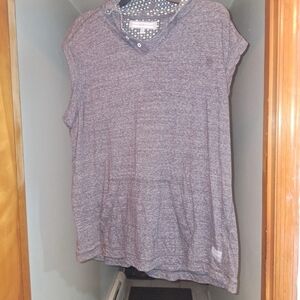 PD&C Heathered Mauve Short-Sleeve Hooded Tunic